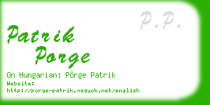 patrik porge business card
